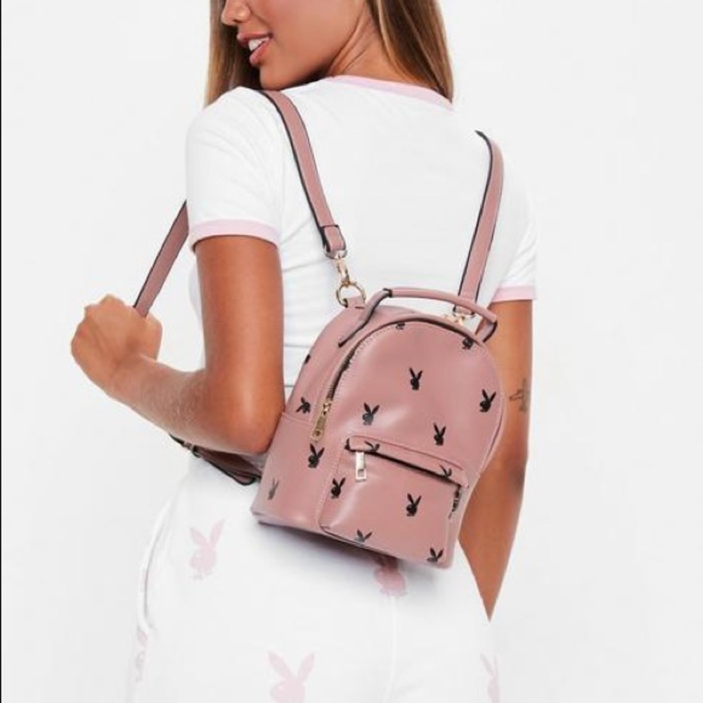 Playboy x Missguided Backpack in Mauve